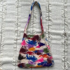 Unique Boiled Wool Shoulder Bag